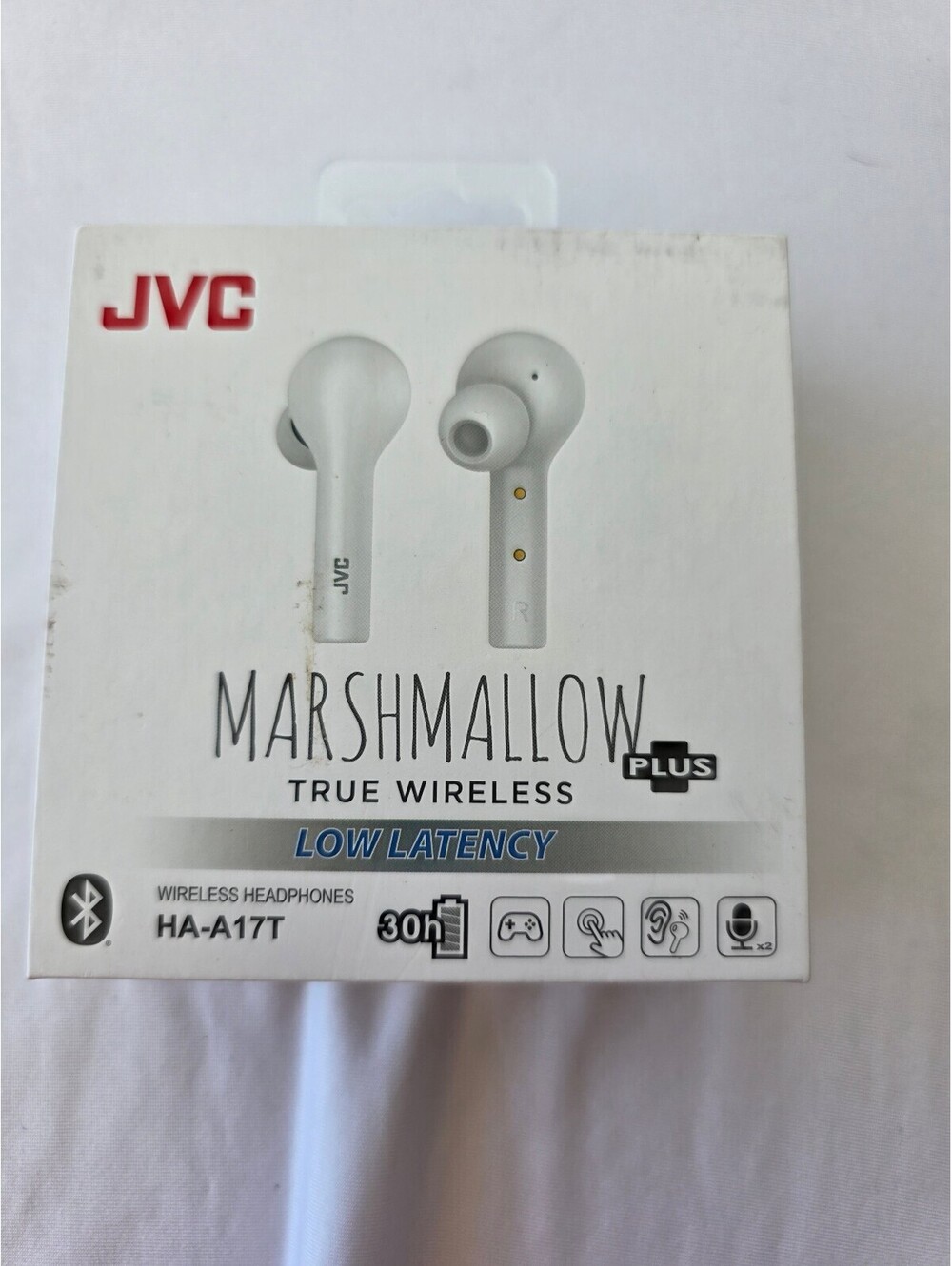 JVC Marshmallow Plus HA-A17T True Wireless Earbuds White Bluetooth Headphones